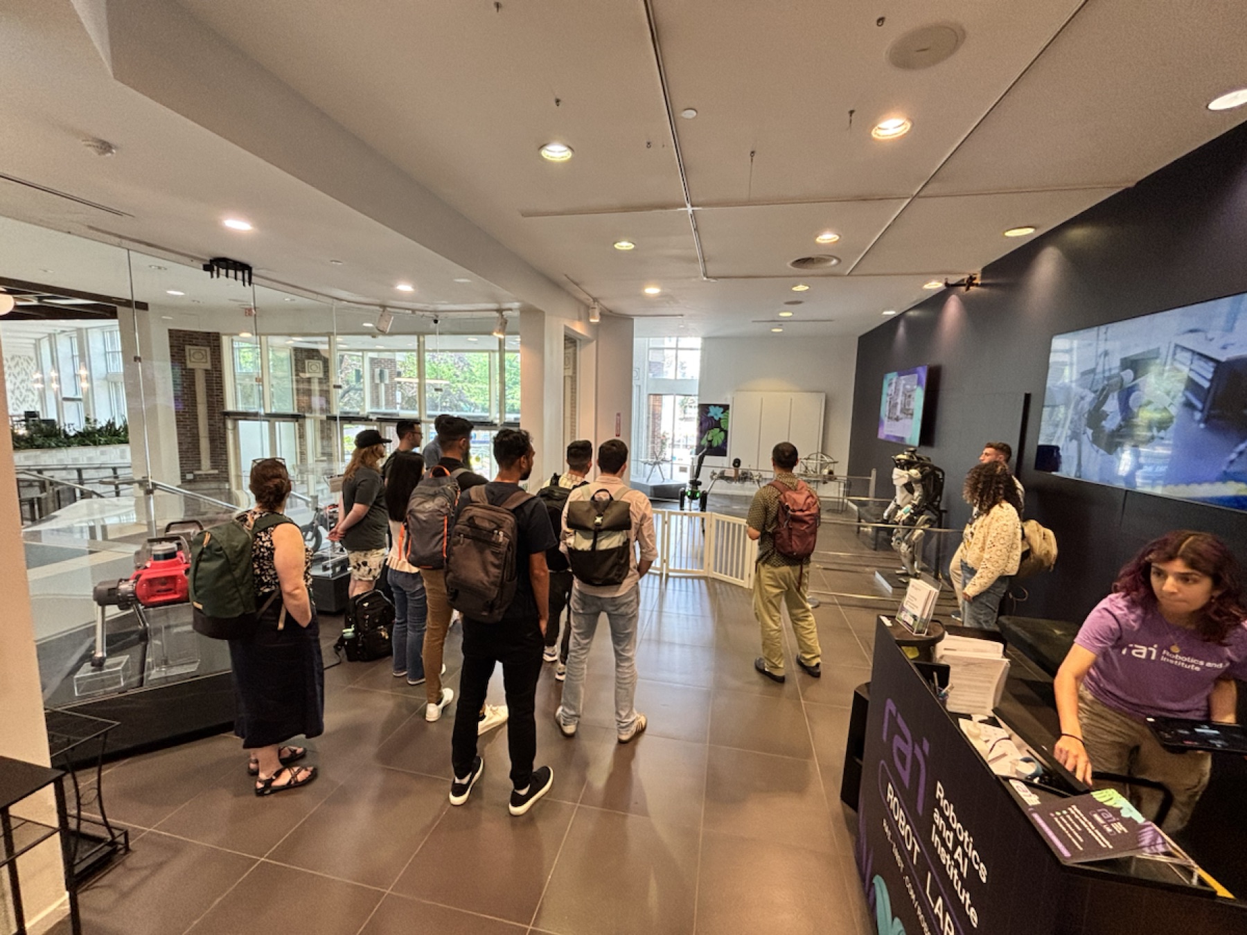 Visitors gathered throughout the public Robot Lab